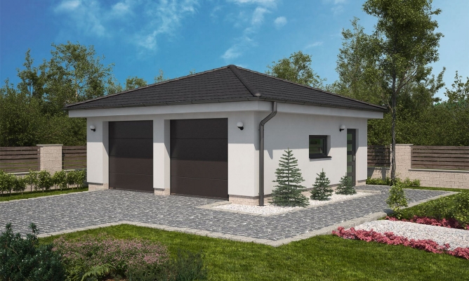 House plan DVOJGARÁŽ C